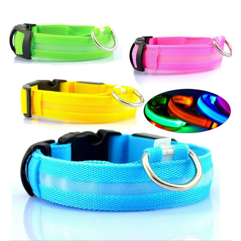 Nylon LED Pet Dog Collar Night Safety Flashing Cat Collar Pet Products