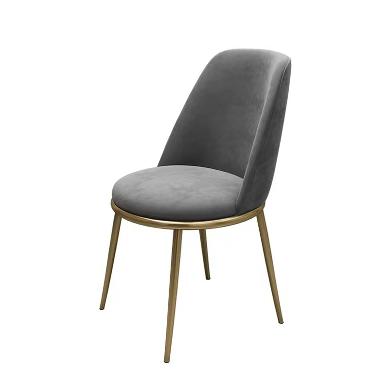 Modern Luxury Restaurant Chair Home Dining Room Furniture Cafe Gold Feet Velvet Fabric Dining Chairs