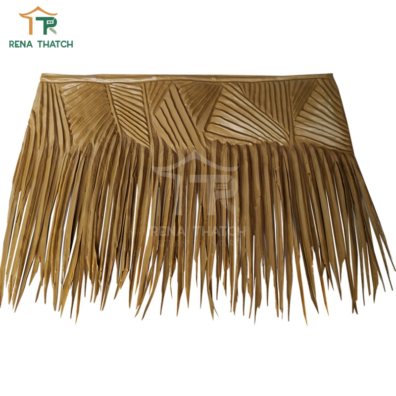 Anti-UV Cheapest Plastic Thatch Palm Synthetic Artificial Palm Thatch Roof Tiles