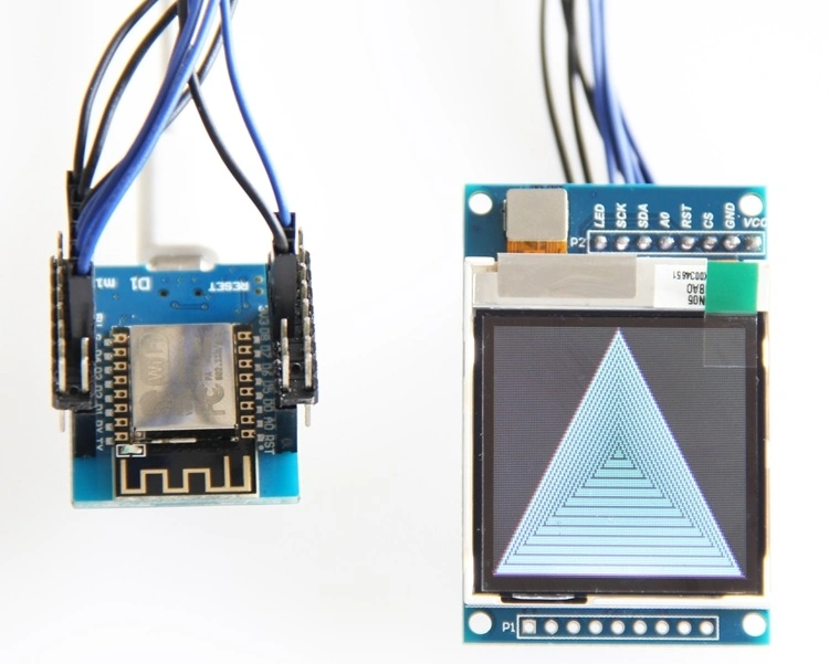 La luz del sol Readlable TFT transflectiva de 1,6 pulgadas de 130x130 Wemos D1 Esp8266 Mini Módulo SPI