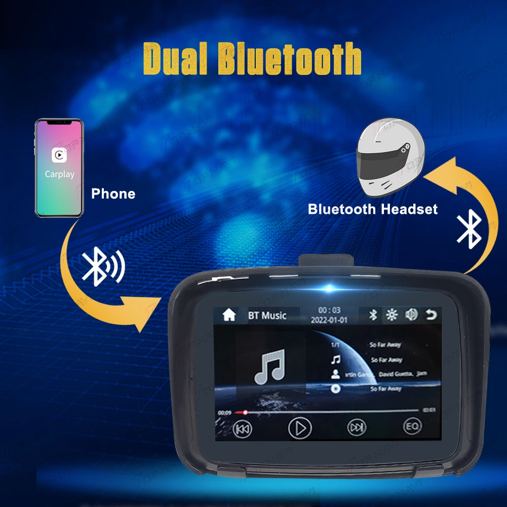 5 Inch Motorcycle Waterproof Carplay Multimedia Player for Motorbike Android Auto Stereo