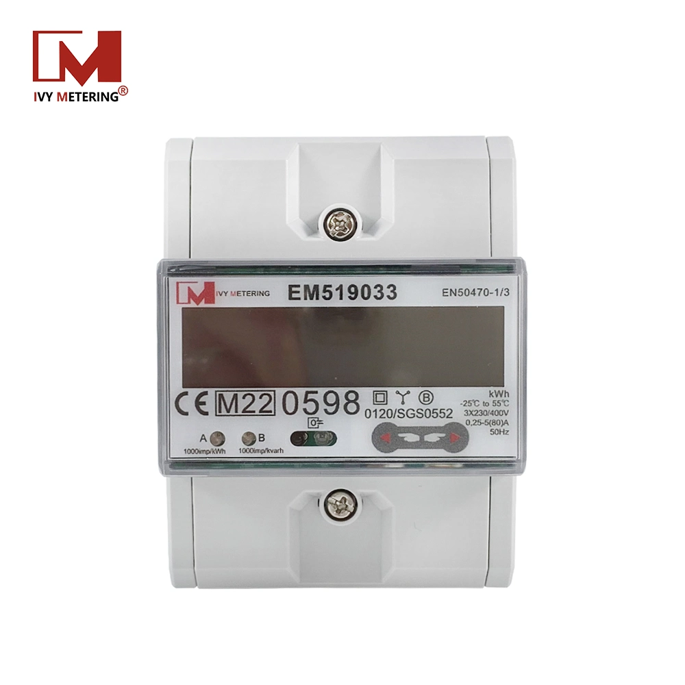 380V salida RS 485 para Modbus RTU 1PH 3 pH Medidor bidireccional