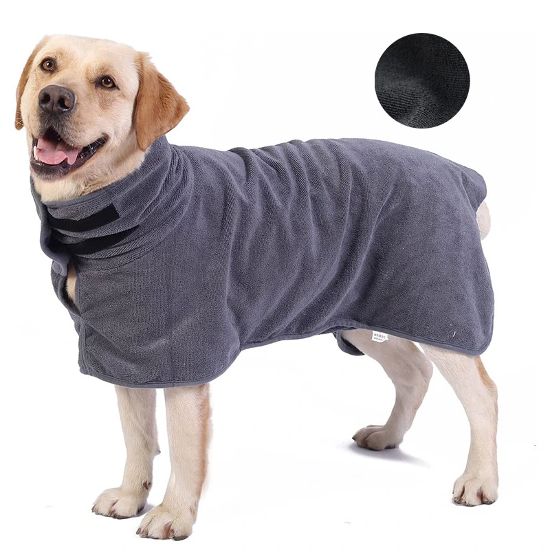 Dog Drying Coat Robe Towel Dog Bathrobe Absorb Moisture and Dry Pet Quickly Puppy Towelling Bathing Accessories