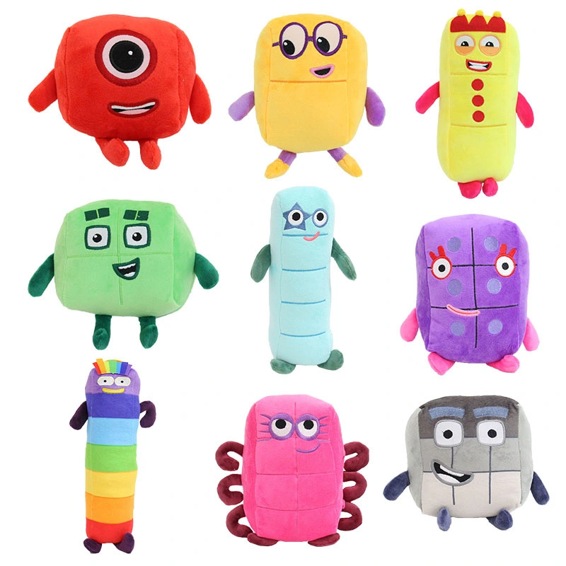 Conjunto de 10PCS Números de Peluche de Numberblocks, Muñecos de Peluche de Dibujos Animados, Bloques de Enseñanza de Matemáticas, Figuras Educativas de Regalo para Niños