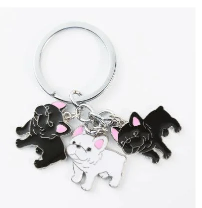 Best Selling Custom Studded Tumbler Rabbit Bulldog Metal Souvenir Keychain