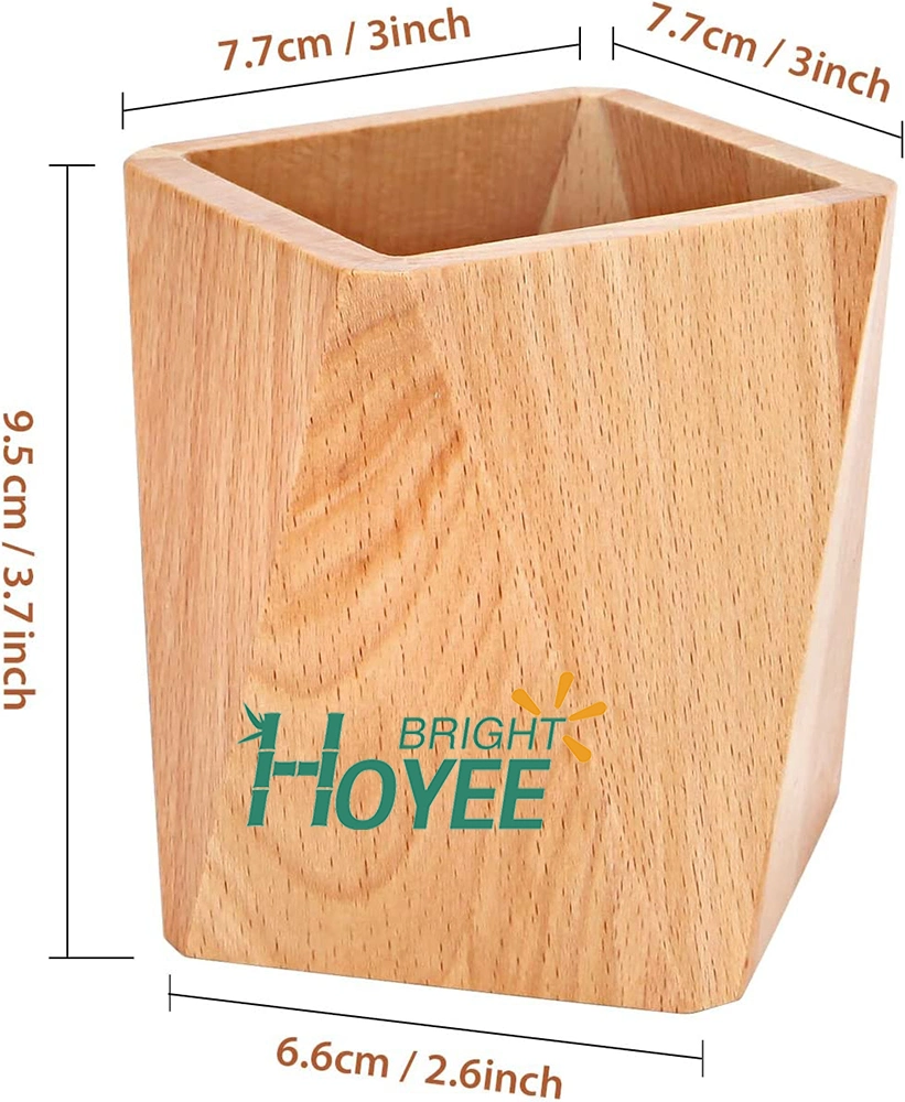 Porte-stylet en bois, crayon géométrique stand Support de brosse de maquillage