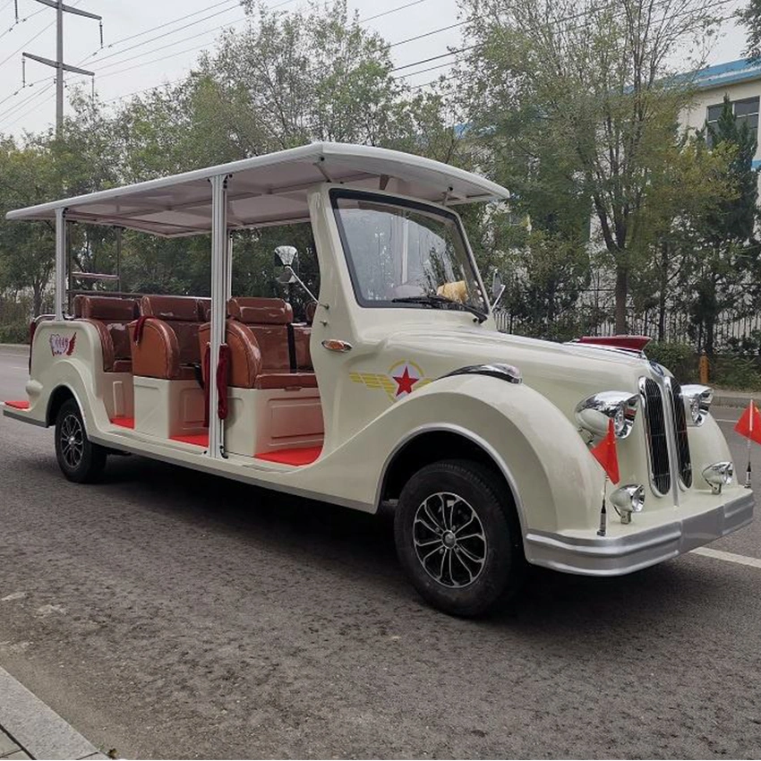 New Energy 11 Seater Fintage Luxury School Electric Classic Vintage Sightseeing Car Bus