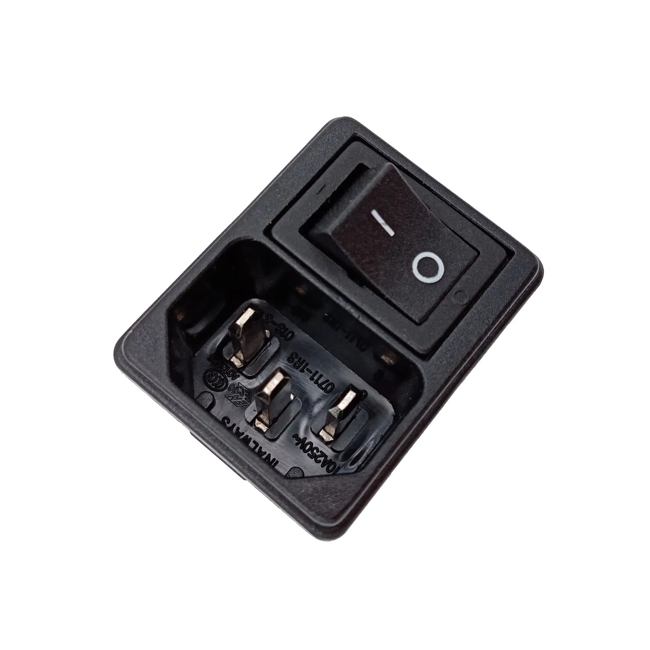 IEC Electrical Switch Connectors C14 Inlet Panel Mount AC Male Power Socket with Rocker Switch for Automotive Parts