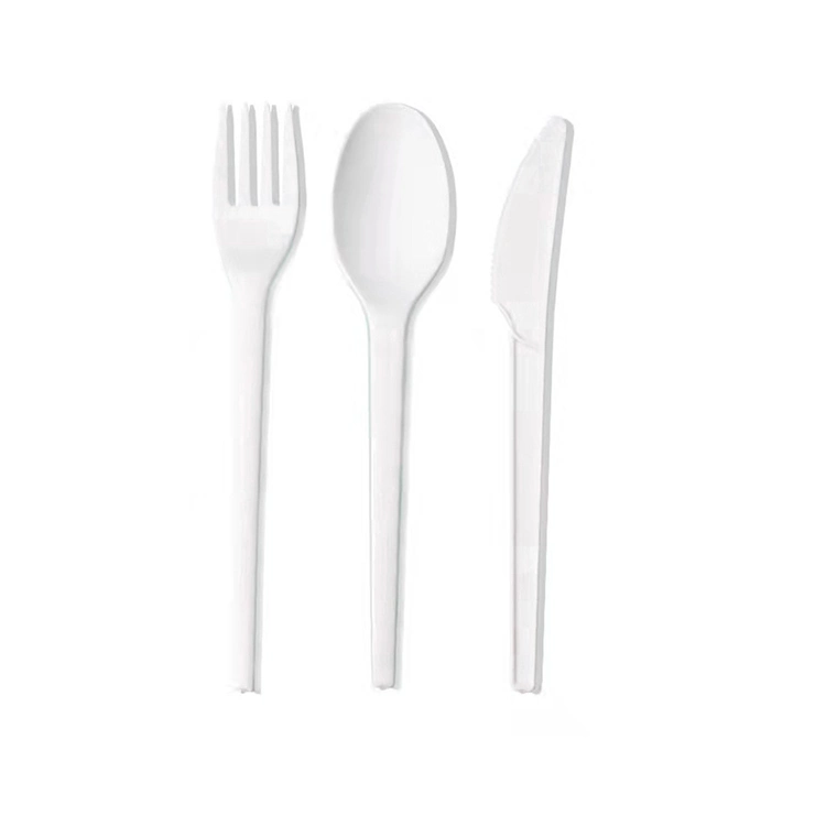 Precio al por mayor Juego de Cubertería personalizado maicena Fork cuchillo Spork Juego de cubertería 100% compostable