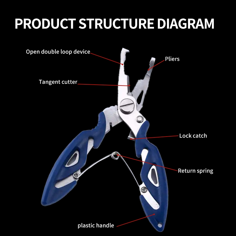 Curvado de acero inoxidable 12.5cm 53G de Pesca Pesca alicates tijeras multifuncional