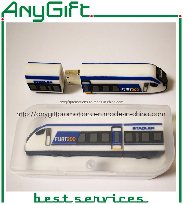 Don creativo de PVC en forma de tren con Chip One-Class Flash USB Stick USB personalizables