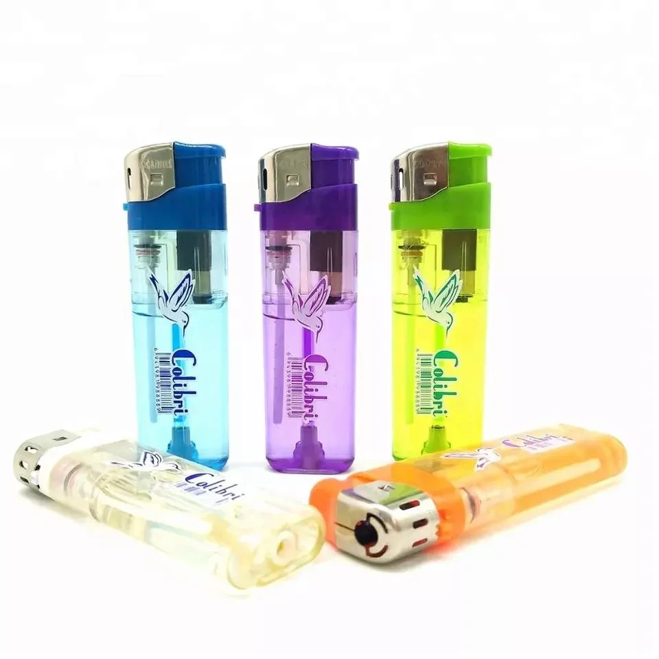 Good Quality and Bigger Size Transparent Color Electronic Lighter Cigarette Plastic Encendedores Lighter