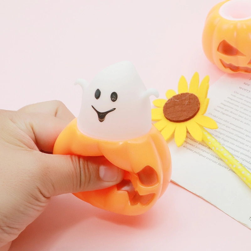 Factory Wholesale/Supplier Halloween Gift Cute Pumpkin Ghost Stress Relief Toy