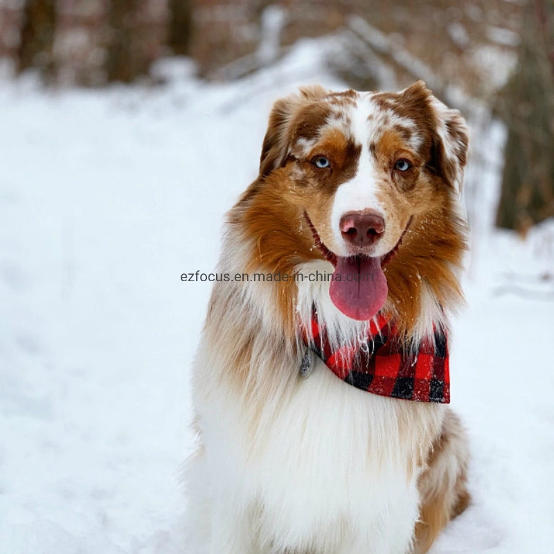 Waschbarer Hundeschal Bandanas quadratischer Plaid Druck Zubehör für Hunde Kleine bis große Hunde Katzen Haustiere umkehrbar Wbb12553