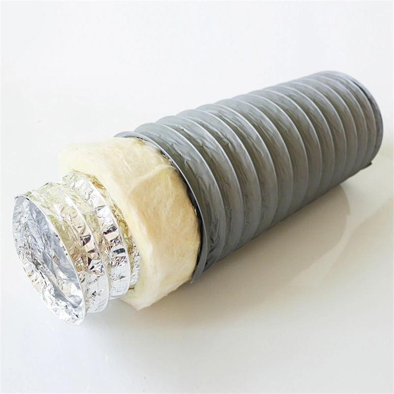 Insulated Aluminium Flexible Air Duct Double Layer with Yellow Cotton