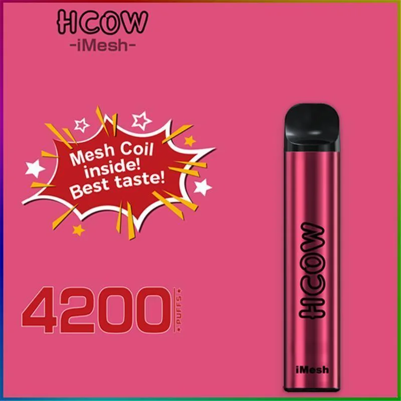 Preço grossista Hcow Imesh 4200 borlas para 10ml Capatity Vape descartáveis recarregável Pen Vs E-Lux Legend 3500