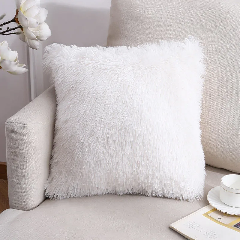 2023 New Plush Pillow Covers Solid Color Sofa Cushion Set Velvet Chair Office Home Cushions