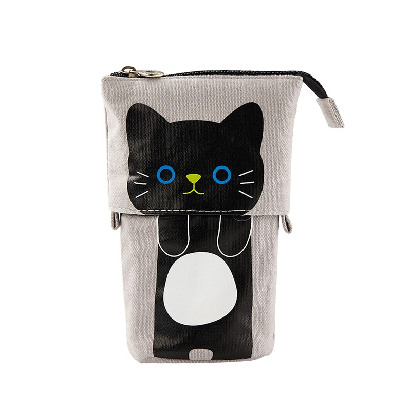 Hot Selling Cute Cat Minimalist Multifunctional Variable Canvas Pencil Case