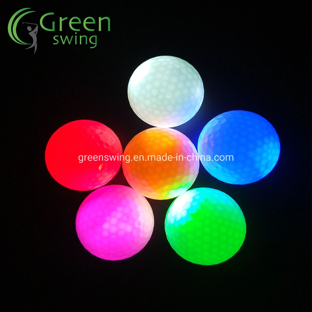 Multi-Color LED Noche electrónica Tracker pelota de golf luminoso intermitente ilumina las bujías de pelotas de golf para la noche el golf