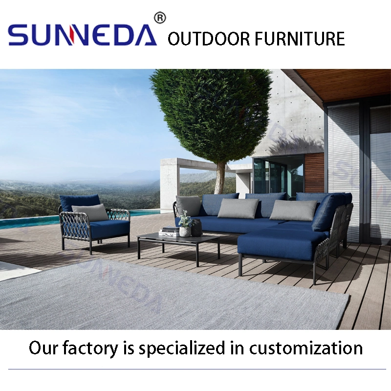 Leisure Hotel Patio Outdoor Aluminum Upholstery Sofa Furniture