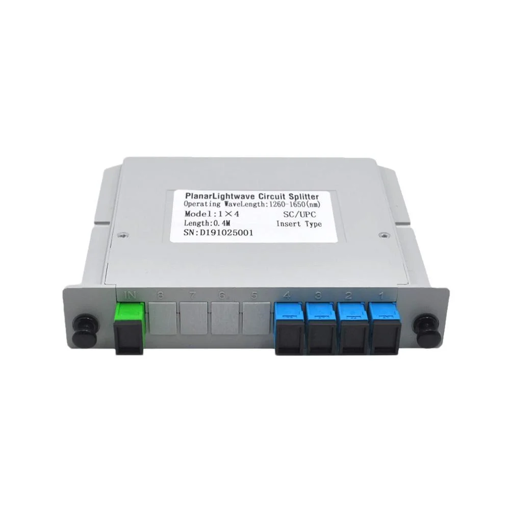 Best Sale Fiber Optic Cassette Card Inserting Modular with Sc/Upc Connector 1X4 PLC Splitter