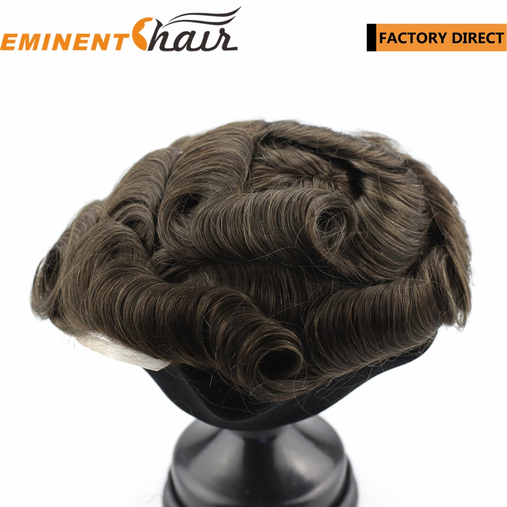 Wholesale/Supplier Human Hair French Lace with Mono Front Mens Toupee