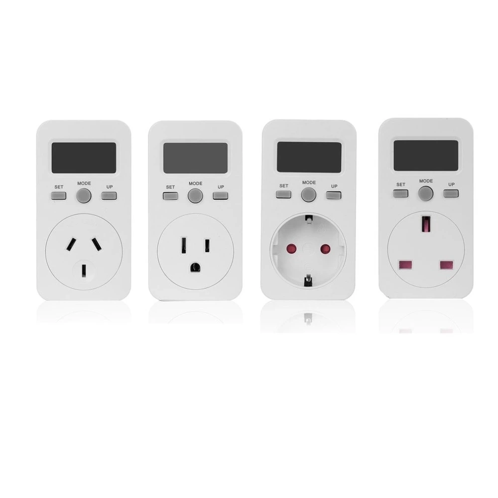 Mini medidor de potencia doméstica uso de enchufe de toma de medición Monitor Us/UK/EU/Au Plug Medidor eléctrico de potencia con pantalla LCD