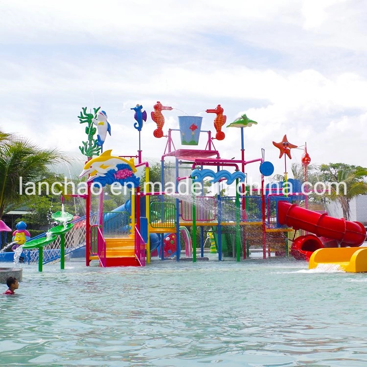 Patio de recreo al aire libre Parque de Atracciones de diapositivas de la casa de agua