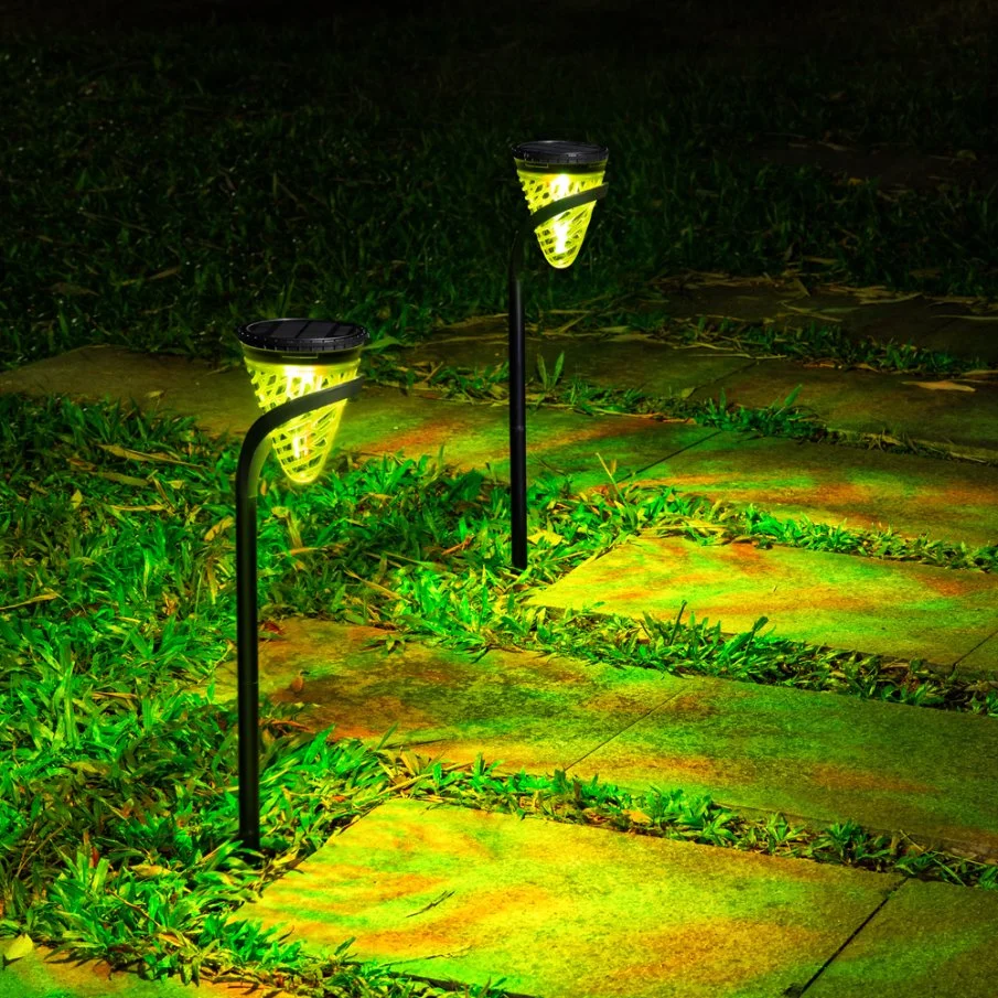 Luces solares súper brillantes impermeables al aire libre 2pack, de anochecer a amanecer hasta 10 horas, iluminación solar al aire libre Pathway luces de jardín encendido/apagado automático, iluminación LED de paisaje