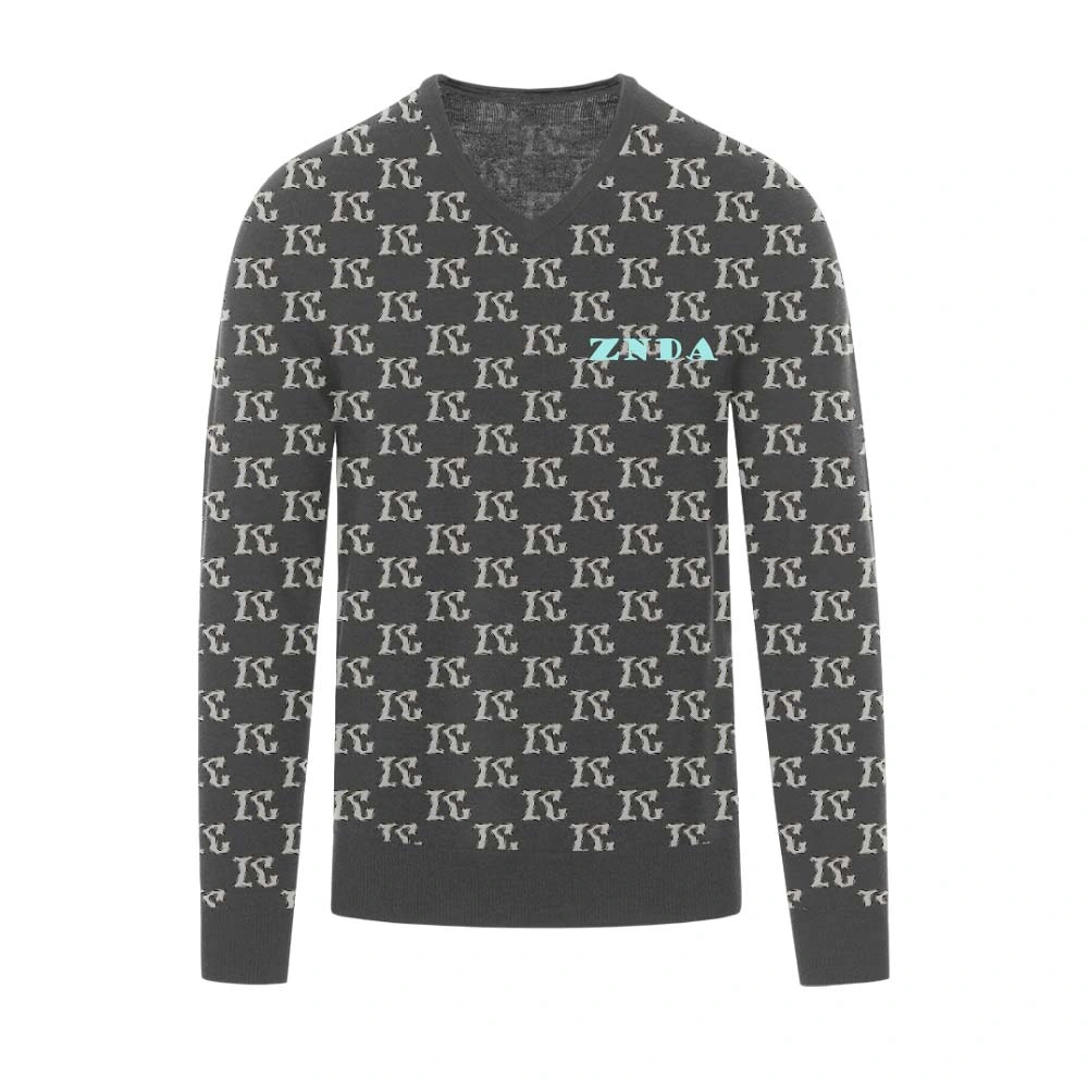 V-Ausschnitt Kamel Pullover Großhandel Custom New Design Einfarbig gestrickt Pullover aus Baumwolle Pullover für Herren