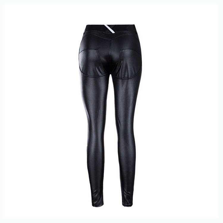 Hot Sale High quality/High cost performance  High Flexibility Wholesale/Supplier Fashion Design Winter Shiny Sexy Tight Leather Pants for Women