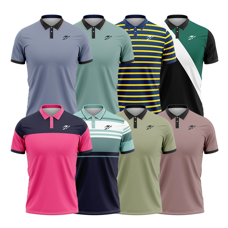 New Design Polyester Spandex Polo Shirts Customized Logo High Quality Men Slim Fit Polo T-Shirt
