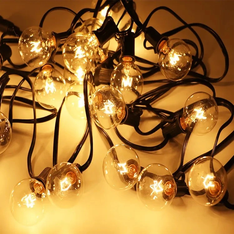 Hot sell Outdoor impermeáveis Natal G40 lâmpadas String Lights Home Decoração Jardim outros iluminação de férias