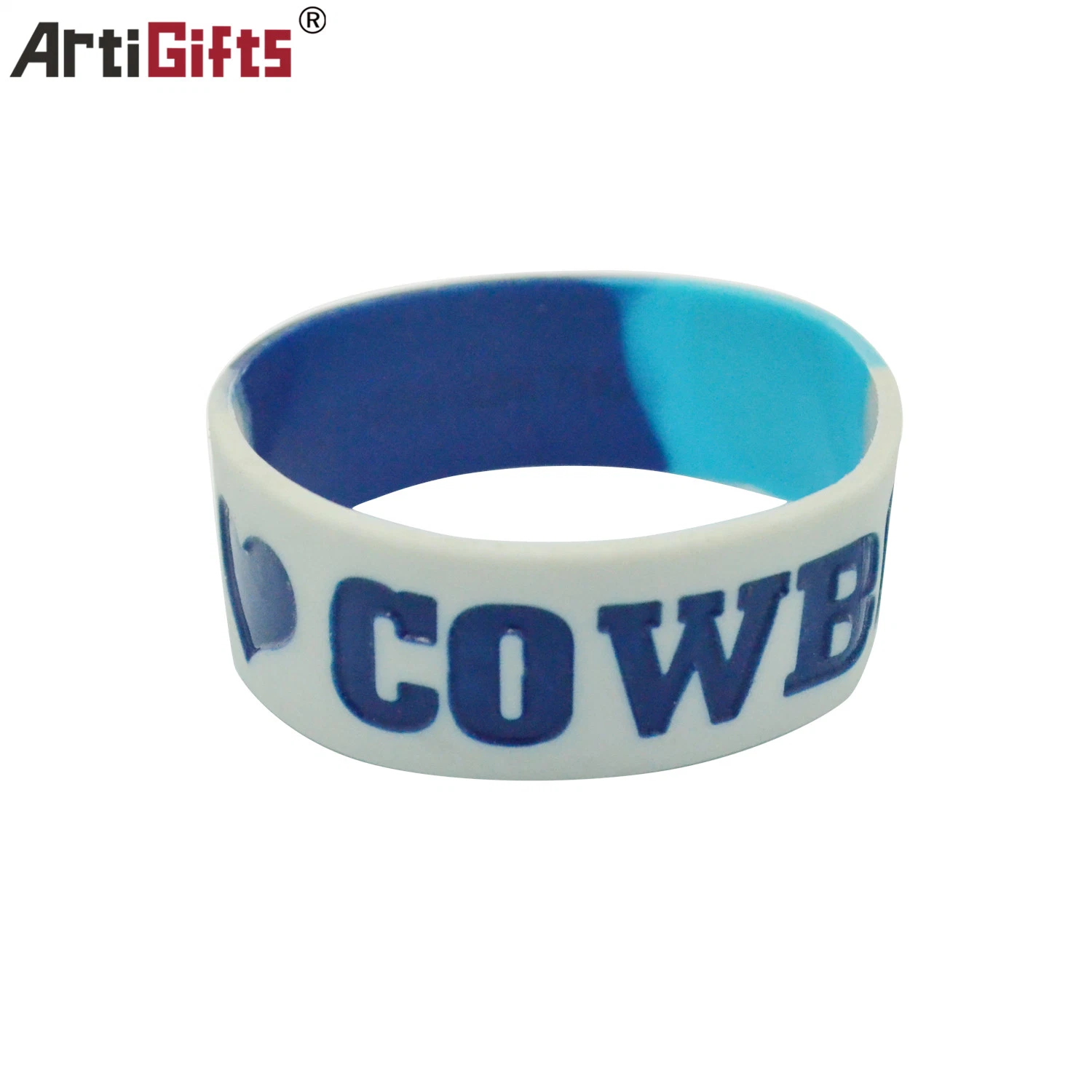 Customized Rubber Fashion Watch Style Debossed Imprint Silicone Wristband