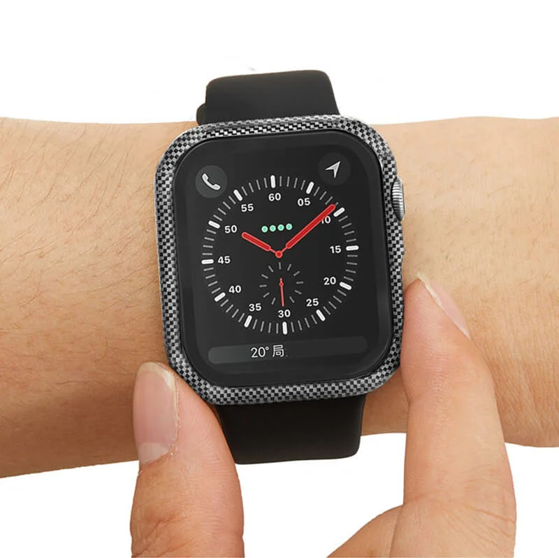 Ultra Thin Light Weight Black Carbon Fiber Apple Watch Case