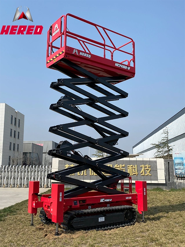 Hered 14m Crawler Scissor Lift Hydraulic Rough Terrain Aerial Work Platform