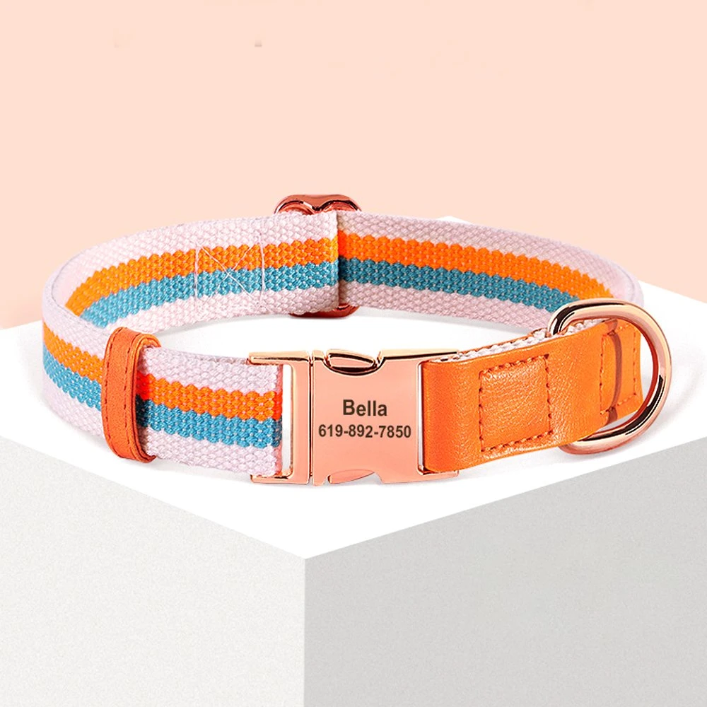 Pet Supplies Luxury Design Vegan Leather Pet Collar Adjustable Braided Leather Pet Dog Collar for Small Medium Large Dogs