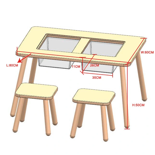 Los niños bebé mobiliario Montessori Tablas de la actividad de los niños de madera