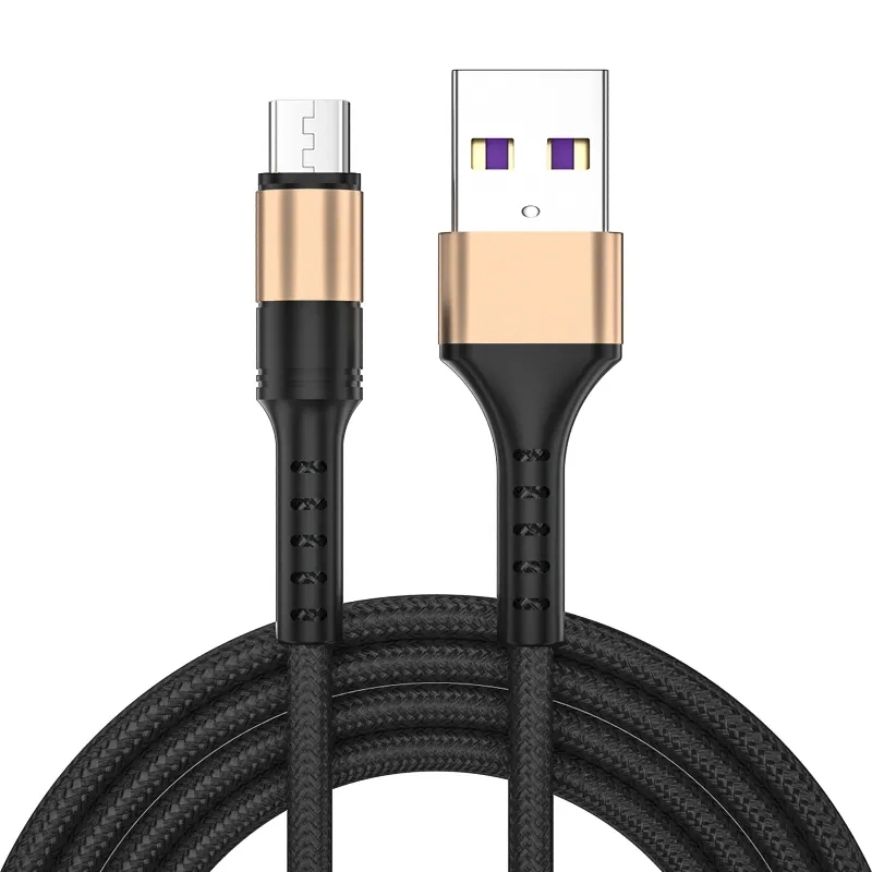 Cable USB trenzado de nylon 2m de carga rápida USB C para Teléfono móvil inteligente