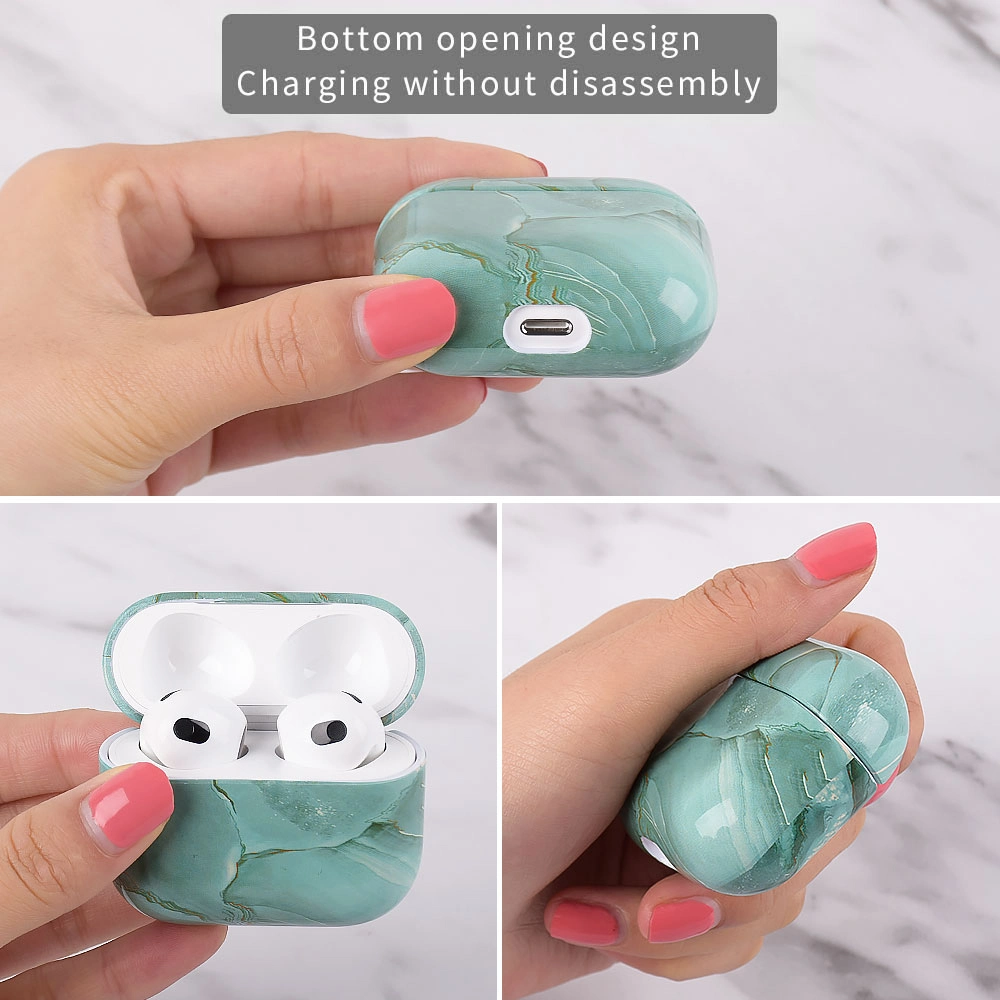 Marble Pattern Dust-Proof Hard PC Earphone Charging Box Protective Case Anti-Fall Cover Case for Apple Air Pods 3 - S08