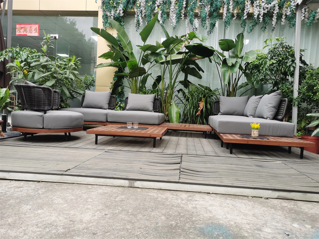 Modern Style Garden Outdoor Patio Outdoor Wooden Furniture Sofa Set