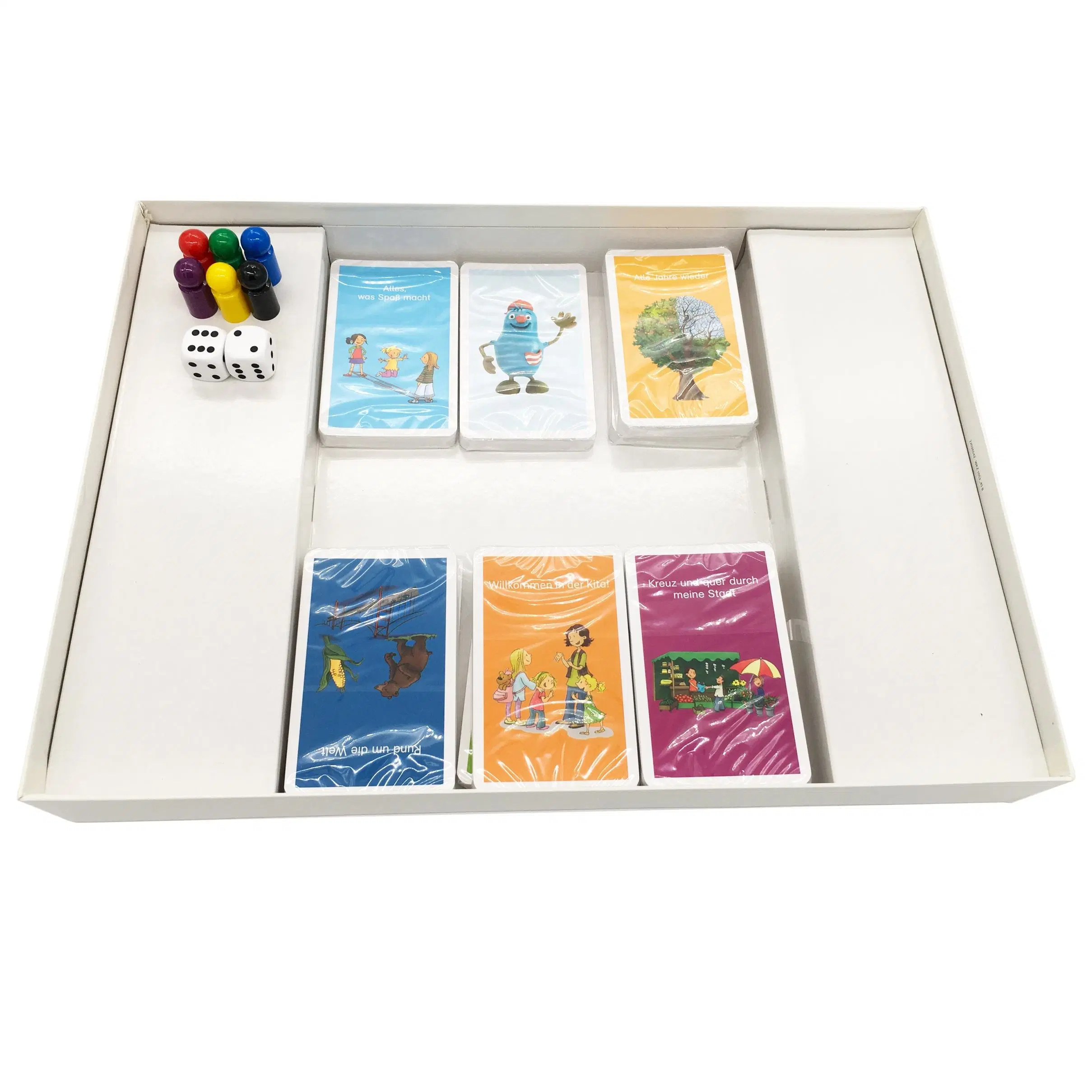 Custom Children Board Games Sets Game Accessories Kids Travel Board Games with Plastic Tray