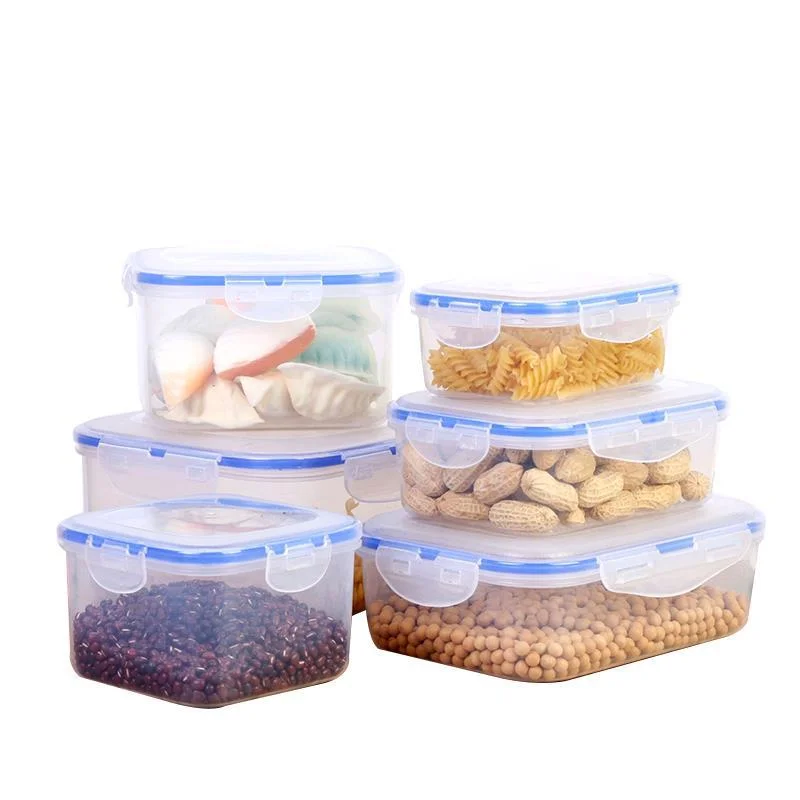 Plastic Food Storage Containers with Lids, Airtight Bento Boxes, BPA Free Blue-Yellow PP Lunch Boxes Custom