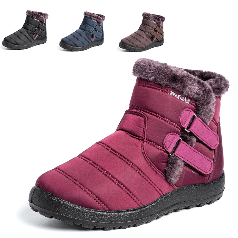 36-43 Fluffy Plush Calentador Fur Faux Cheap Zapatos impermeable Botas de nieve para mujer