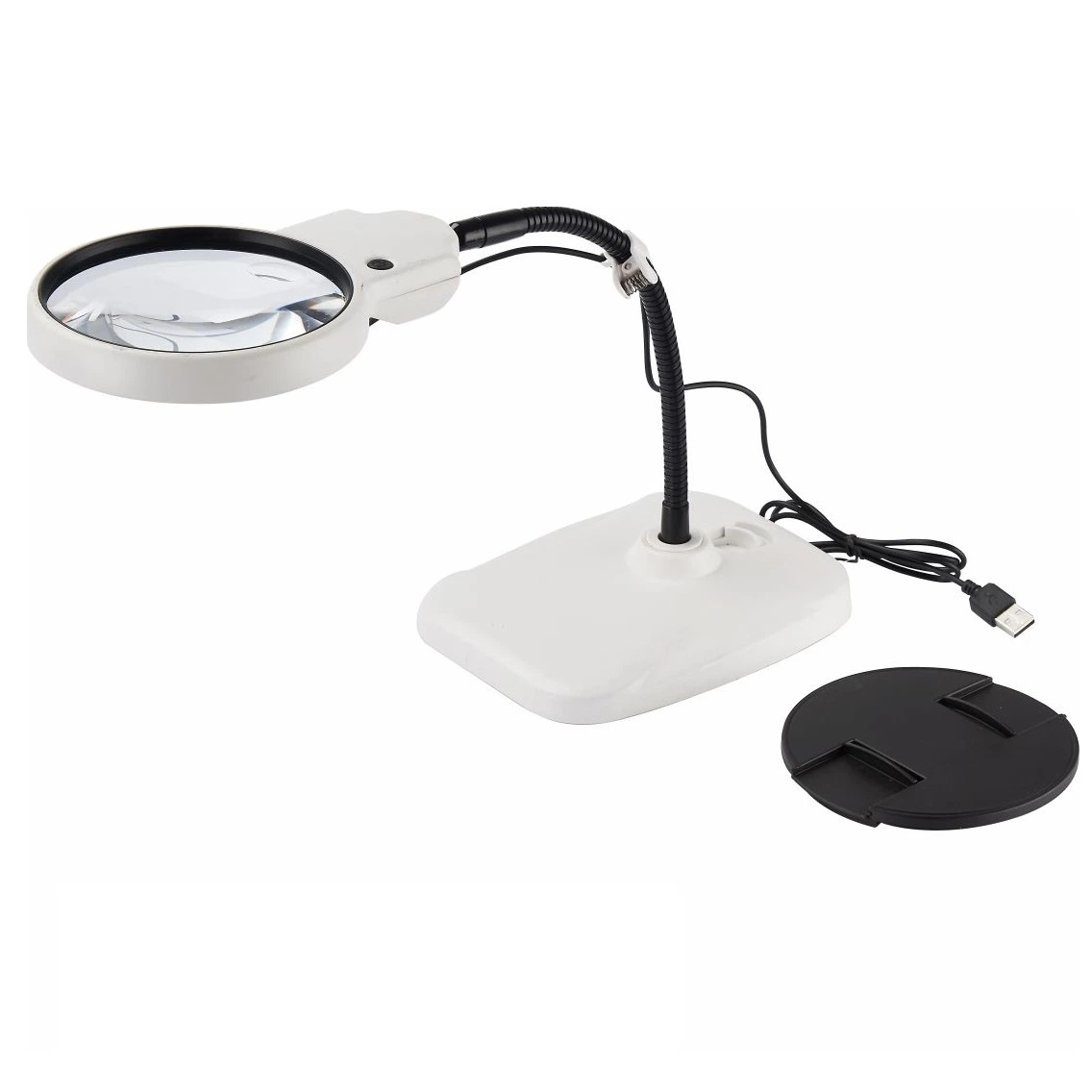 Big Lens Magnifier with LED Light Desktop Magnifying Glass with USB Cable