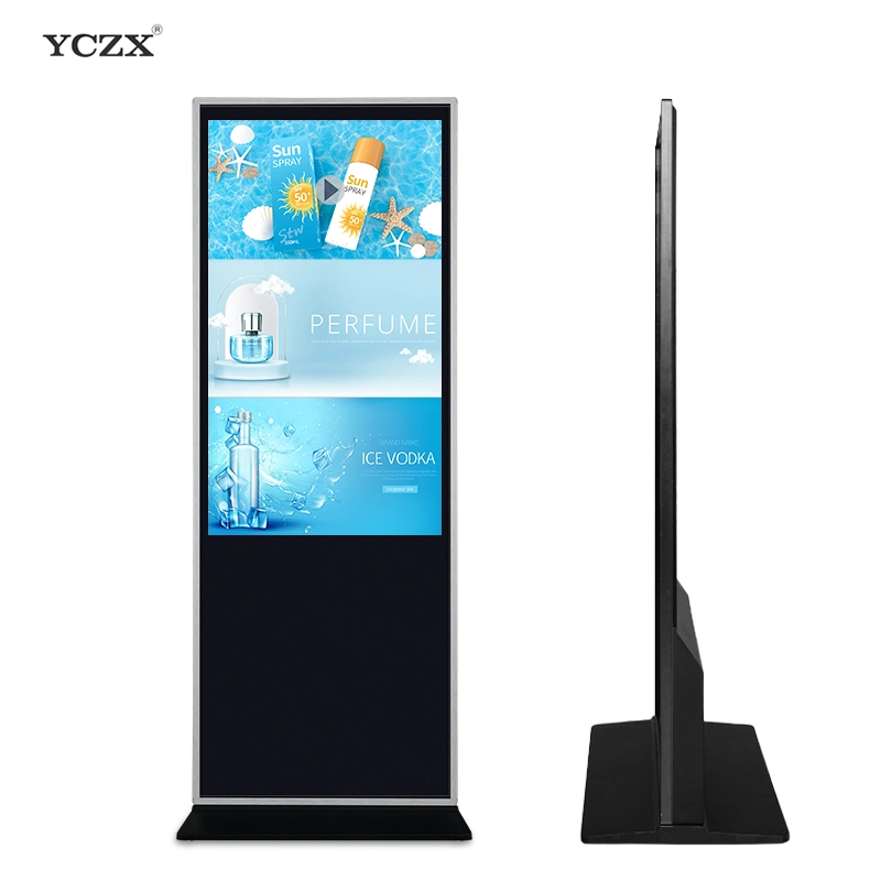 60 Inch Indoor Advertising LCD Display Screen Floor Stand Digital Signage Kiosk