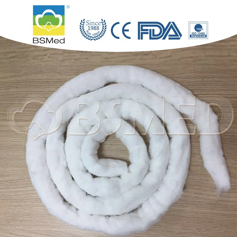 Absorbent Medical Consumable Cotton Sliver / Cotton String / Cotton Coil for Medical and Beauty Use