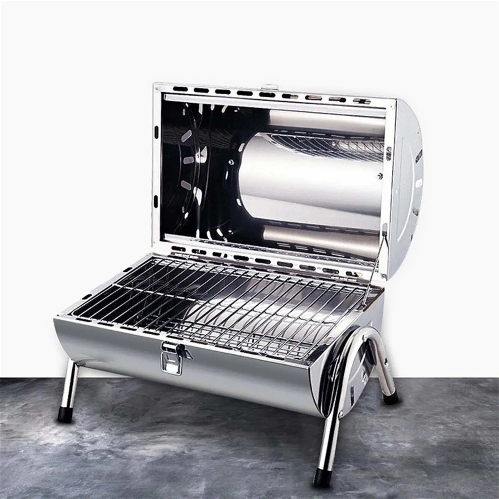 Churrasqueira Grill Sliver em Aço inoxidável Portátil Charcoal