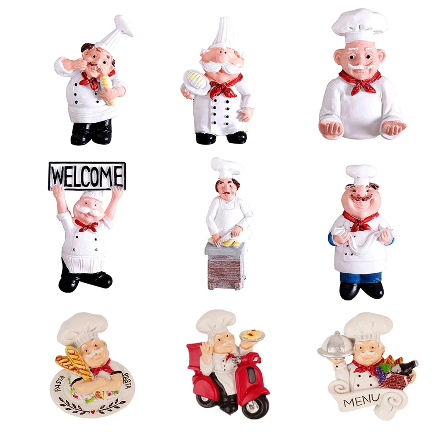 Promotional Custom Animal Toys Chef Polyresin Souvenir Metal PVC Fridge Magnet