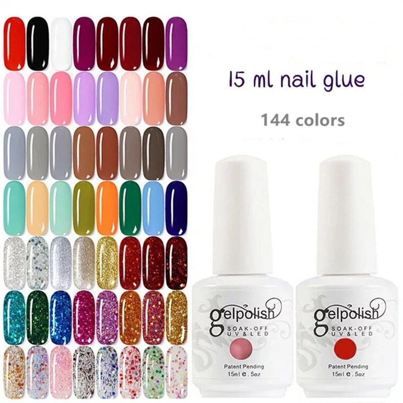 Factory Private Label Shiny Cosmetics 15ml Soak off Gelpolish Color UV LED Gel Polish Nail Glue